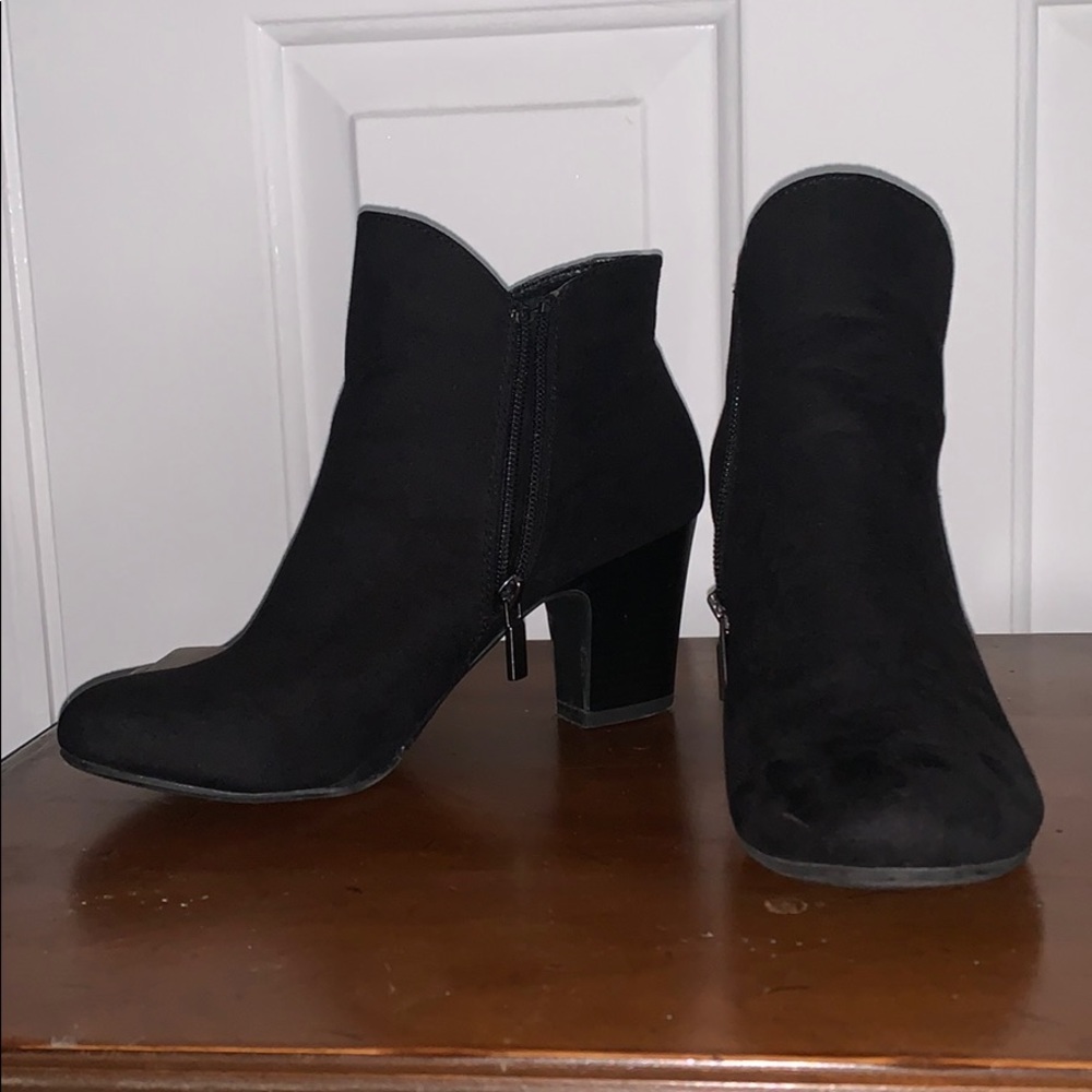 Faux Suede Heeled Booties